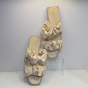 Circus NY by Sam Edelman Iggy Cream Scrunchie Slide Sandals | Size 9.5